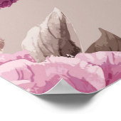 Rose Hintergrund: Vintage Wasserfarbe Poster (Ecke)
