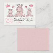 Rose Hippo Diaper Raffelkarten Platzkarte (Vorne/Hinten)