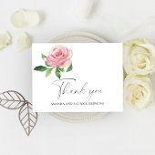 Rose - Hochzeit Danke Postkarte