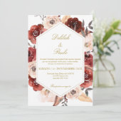 Rose-Hochzeit Einladung in Spanisch (Stehend Vorderseite)