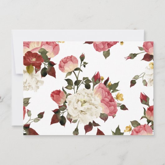 Rose Hochzeit Einladung Tischnummer (Rückseite)