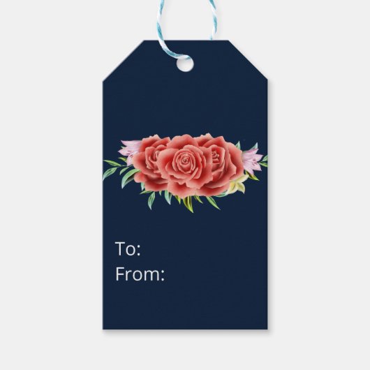 Rose Hochzeit Geschenkanhänger (Vorderseite)