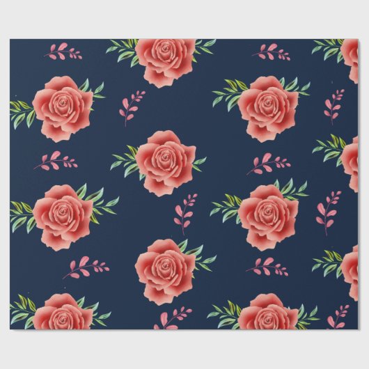 Rose Hochzeit Geschenkpapier (Flach)