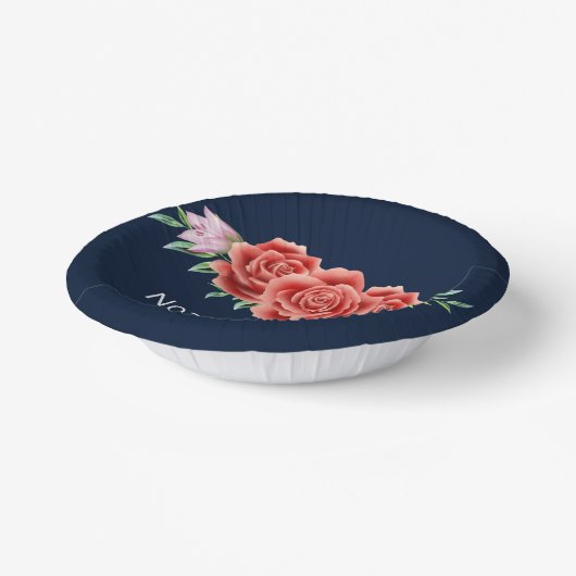 Rose Hochzeit Pappteller (Gewinkelt)