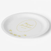 Rose Hochzeit Pappteller (Schrägansicht)