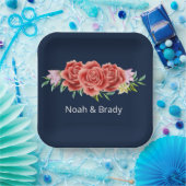 Rose Hochzeit Pappteller (Party)