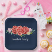 Rose Hochzeit Pappteller (Party)