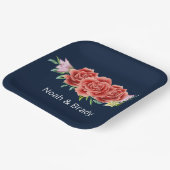 Rose Hochzeit Pappteller (Gewinkelt)