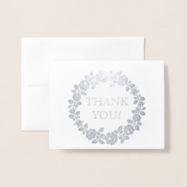 Rose Hochzeit Vielen Dank Kraftpapier Foto silber Folienkarte
