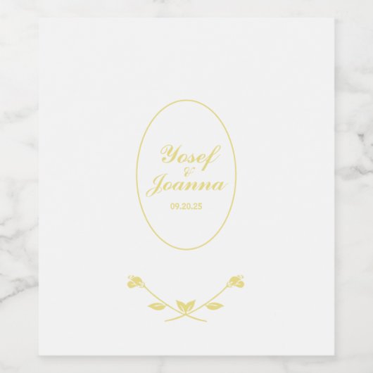 Rose Hochzeit Weinetikett (Einzelnes Label)