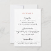 Rose-Hochzeitdetails QR-Code-Verschlüsselungskarte Einladung (Vorderseite)