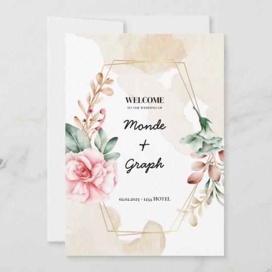 Rose Hochzeiten Kunst Einladung (Vorderseite)