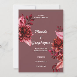 Rose Hochzeiten Kunst Einladung