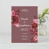 Rose Hochzeiten Kunst Einladung (Stehend Vorderseite)