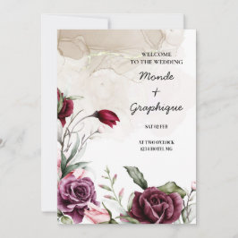 Rose Hochzeiten Kunst Einladung