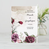 Rose Hochzeiten Kunst Einladung (Stehend Vorderseite)