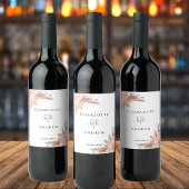 Rose Hochzeitpampas Weinetikett