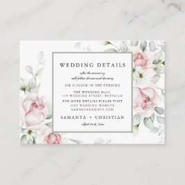 Rose | Hochzeitsdetails - Umschließungskarten Begleitkarte