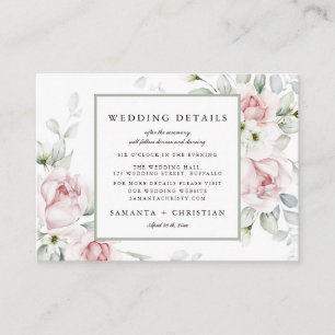 Rose Hochzeitsdetails - Umschließungskarten Begleitkarte