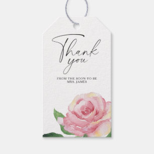 Rose - Hochzeitsdusche Danke Geschenkanhänger