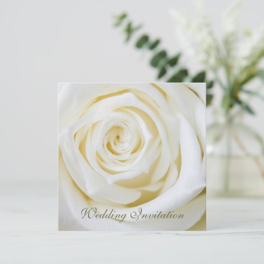 Rose Hochzeitseinladung Einladung (Stehend Vorderseite)