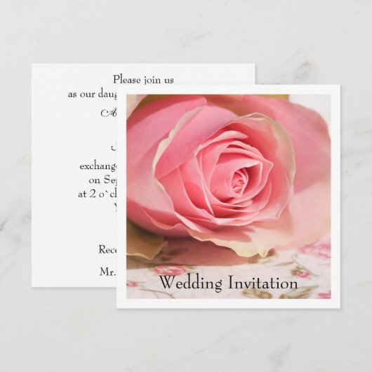 Rose Hochzeitseinladung Einladung (Vorne/Hinten)
