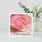 Rose Hochzeitseinladung Einladung (Stehend Vorderseite)