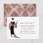 Rose Hochzeitsempfang Begleitkarte (Vorne/Hinten)