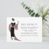 Rose Hochzeitsempfang Begleitkarte (Stehend Vorderseite)