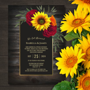 Rose Hochzeitsempfang in rustikalem Holz Einladung