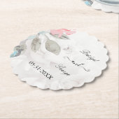 Rose Hochzeitsfeier Untersetzer (angewinkelt)