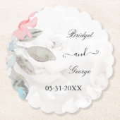 Rose Hochzeitsfeier Untersetzer (Vorderseite)