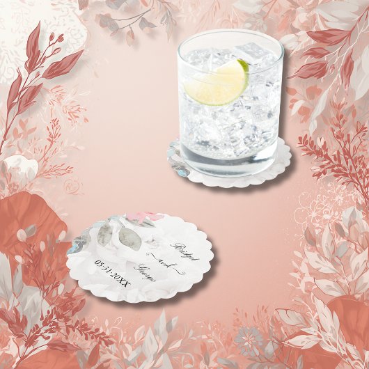 Rose Hochzeitsfeier Untersetzer