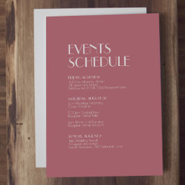 Rose | Hochzeitsplan für dunkle Rose Begleitkarte