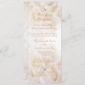 Rose Hochzeitsprogramm für Weißcreme Programm (Vorne/Hinten)