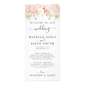 Rose Hochzeitsprogramm Peony Blush Pink Werbekarte (Vorne)