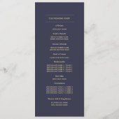 Rose | Hochzeitsprogramme für Navy Blue Programm (Rückseite)