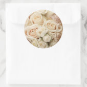 Rose Hochzeitsticker Runder Aufkleber (Tasche)