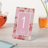 Rose Hochzeitszeichen Tischnummer Sockelschild (In SItu)