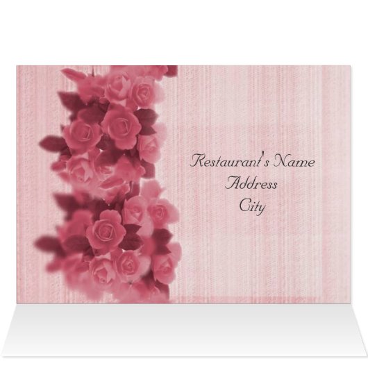 Rose Hochzeittisch-Sitzmenü (Innenansicht Horizontal (Oben))