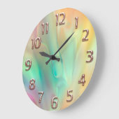 Rose Holograph Abstrakte Zahlen Grün Große Wanduhr (Winkel)