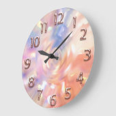 Rose Holograph Arabische Nummern Glitzer Rosa Große Wanduhr (Winkel)