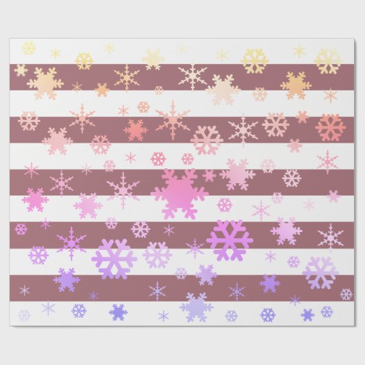 Rose Holographic Christmas Snowflake Pattern Geschenkpapier (Flach)