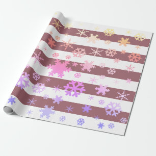 Rose Holographic Christmas Snowflake Pattern Geschenkpapier