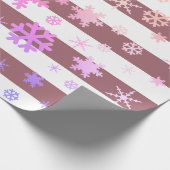 Rose Holographic Christmas Snowflake Pattern Geschenkpapier (Ecke)