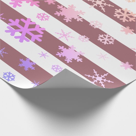 Rose Holographic Christmas Snowflake Pattern Geschenkpapier (Ecke)