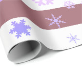 Rose Holographic Christmas Snowflake Pattern Geschenkpapier (Rolleneckpunkt)