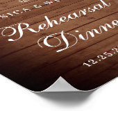 Rose Holz und Rot Probe Abendessen Unterschreiben Poster (Ecke)