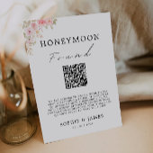 Rose Honeymoon Fund QR Code Wedding Sign, Einladung
