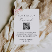 Rose Honeymoon Fund QR Code Wedding Sign, Einladung
